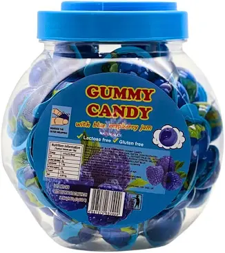 Gummy Candy Jar Blue Raspberry 1x50pc
