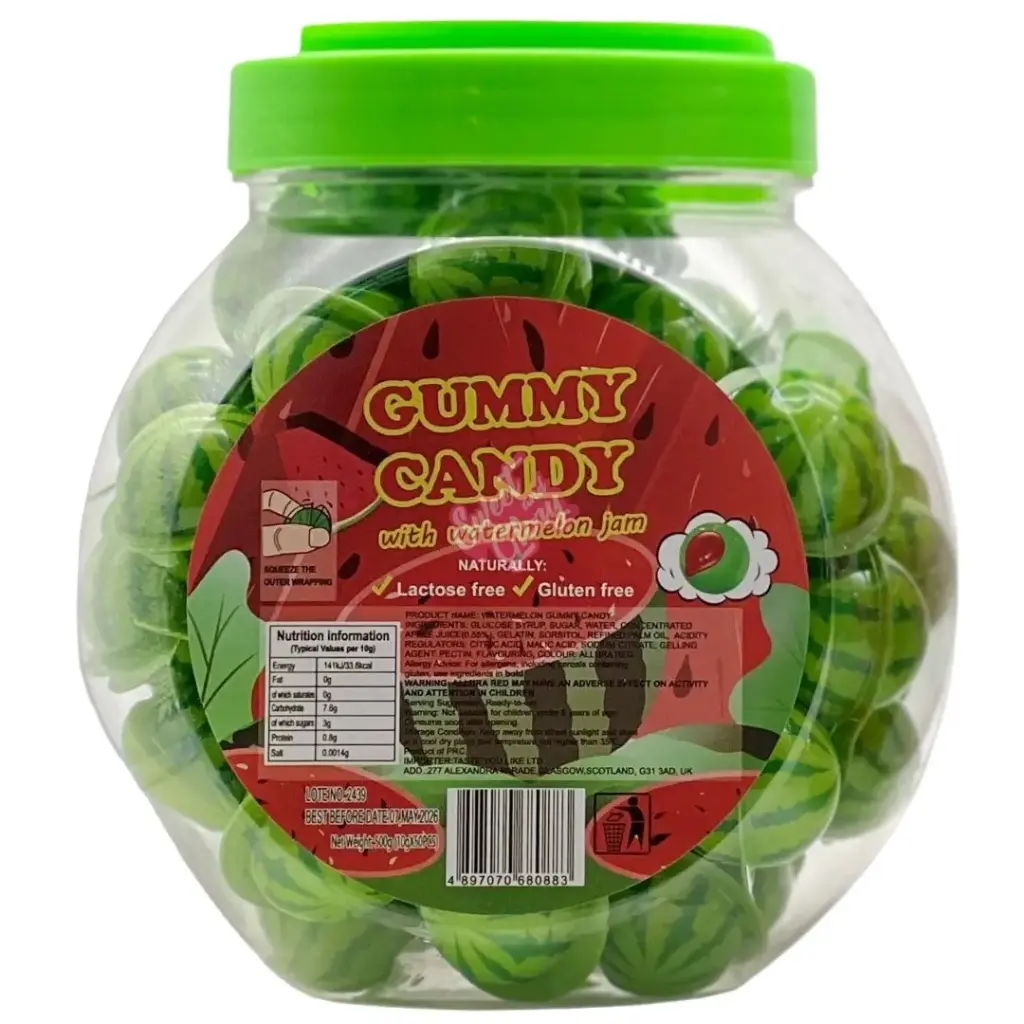 Gummy Candy Jar Watermelon 1x50pc