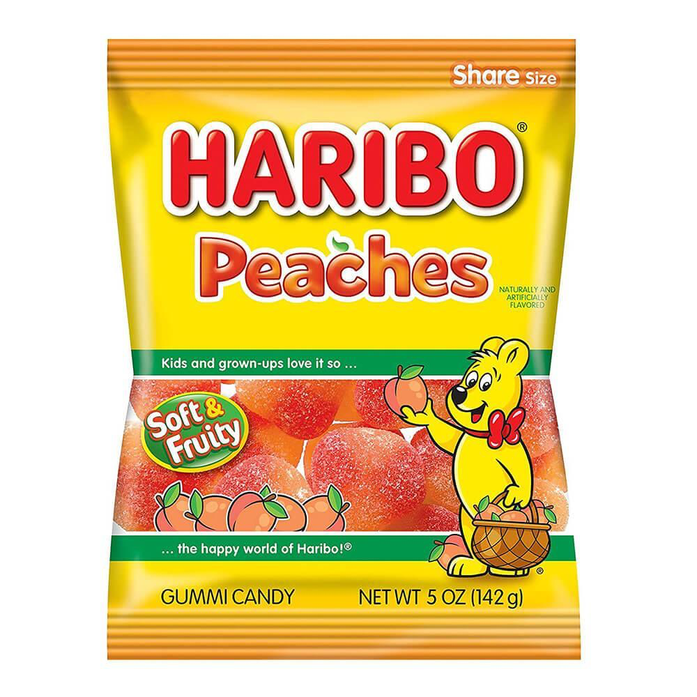 Haribo Peaches Peg Bag USA Import 12x142g (Expiry June'26)