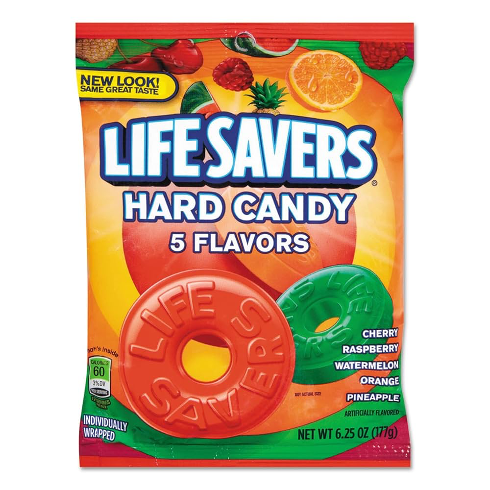 Life Savers Hard Candy 5 Flavour Peg Bag12x6.25oz