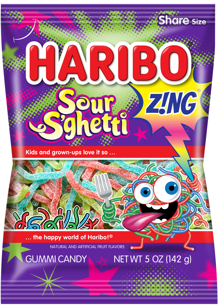Haribo Zing Sour S'ghetti peg Bag 12x142g