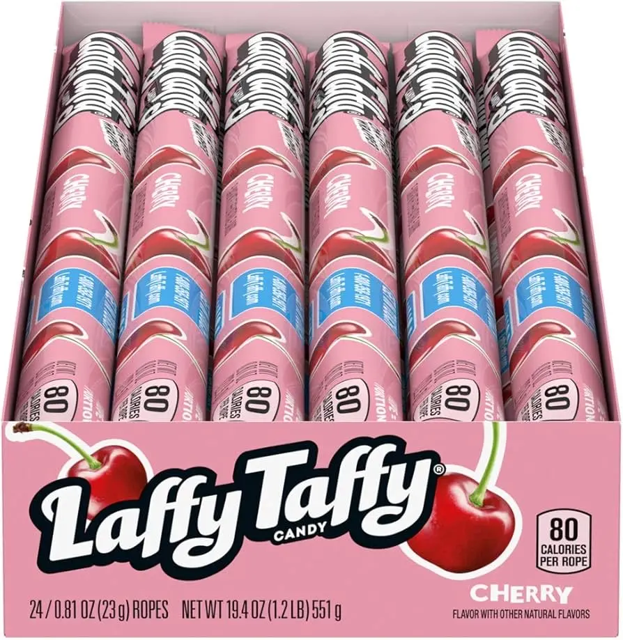 Wonka Laffy Taffy Rope Cherry 0.81ozx24cT