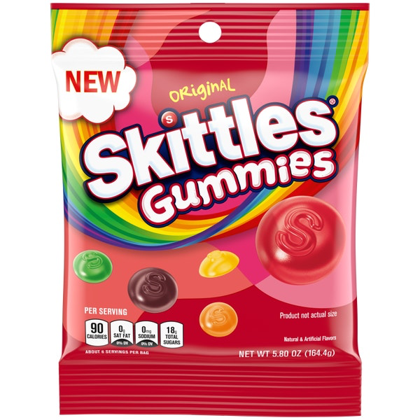 Skittles Gummies Original Peg Bag 12x165g