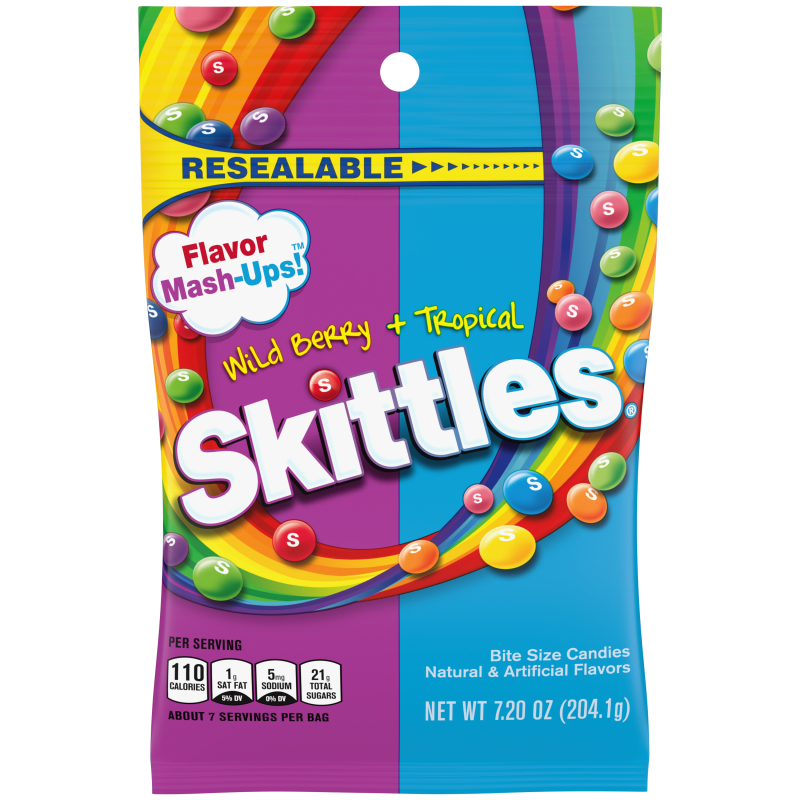 Skittles Mash Ups Tropical Wild Berry Peg 12x165g BBD 30.11.26