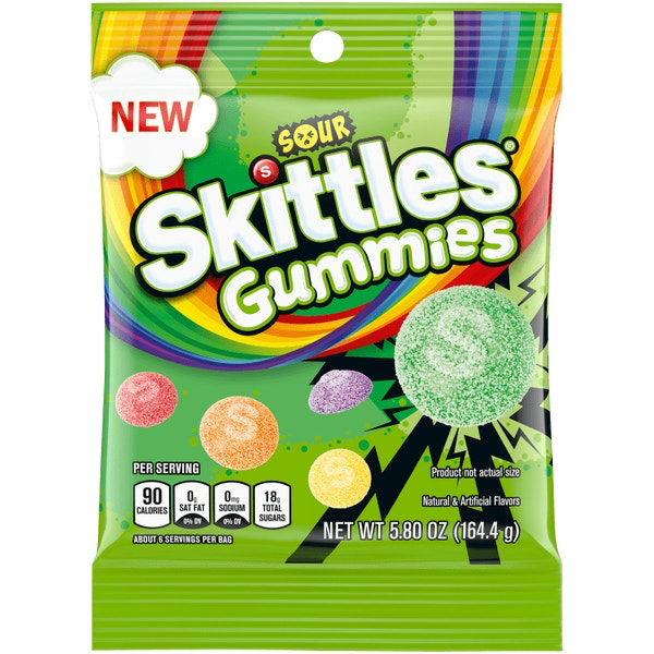 Skittles Gummies Sour Peg Bag 12x165g