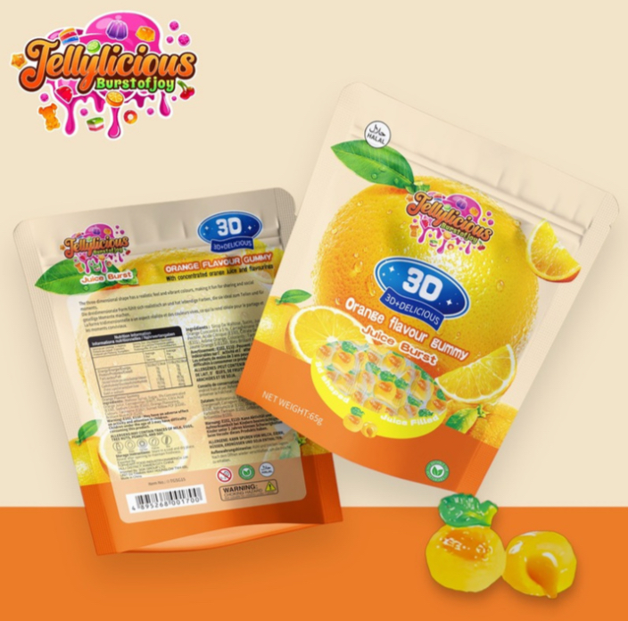 Jellylicious 3D Peelable Orange 12x65g