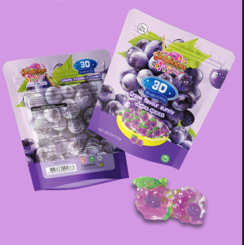 Jellylicious 3D Peelable Grape 12x65g