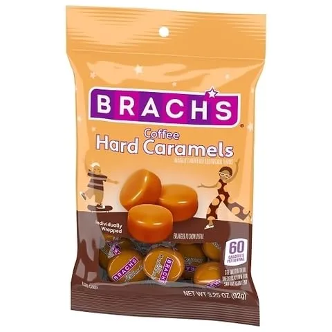 Brach's Nips Hard Caramels Peg Bag Coffee 12x92g