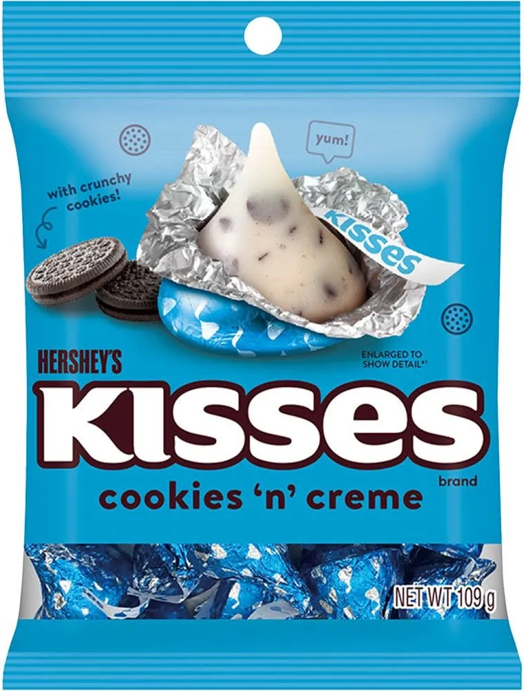 Hershey Kisses Cookies N Creme Peg Bags 12x62g