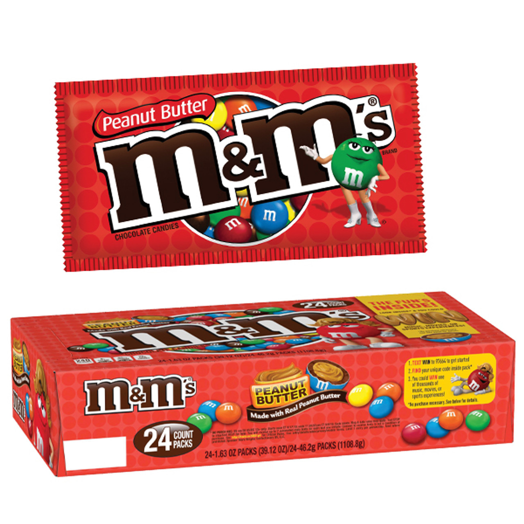 M&M Peanut Butter Pouches 24x46.2g