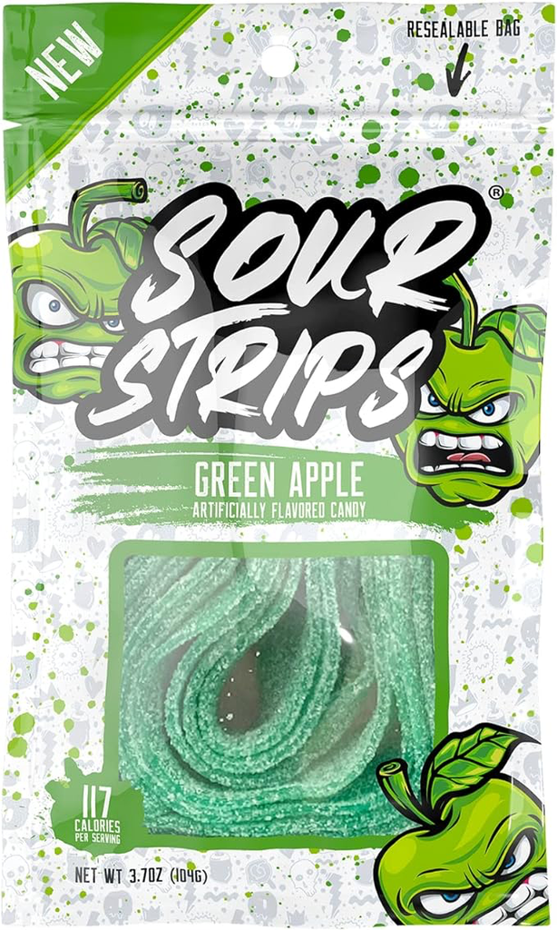 Sour Strips Green Apple 12x96g