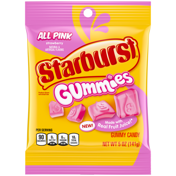 Starburst Gummies All Pink Peg Bag 12x5.8oz