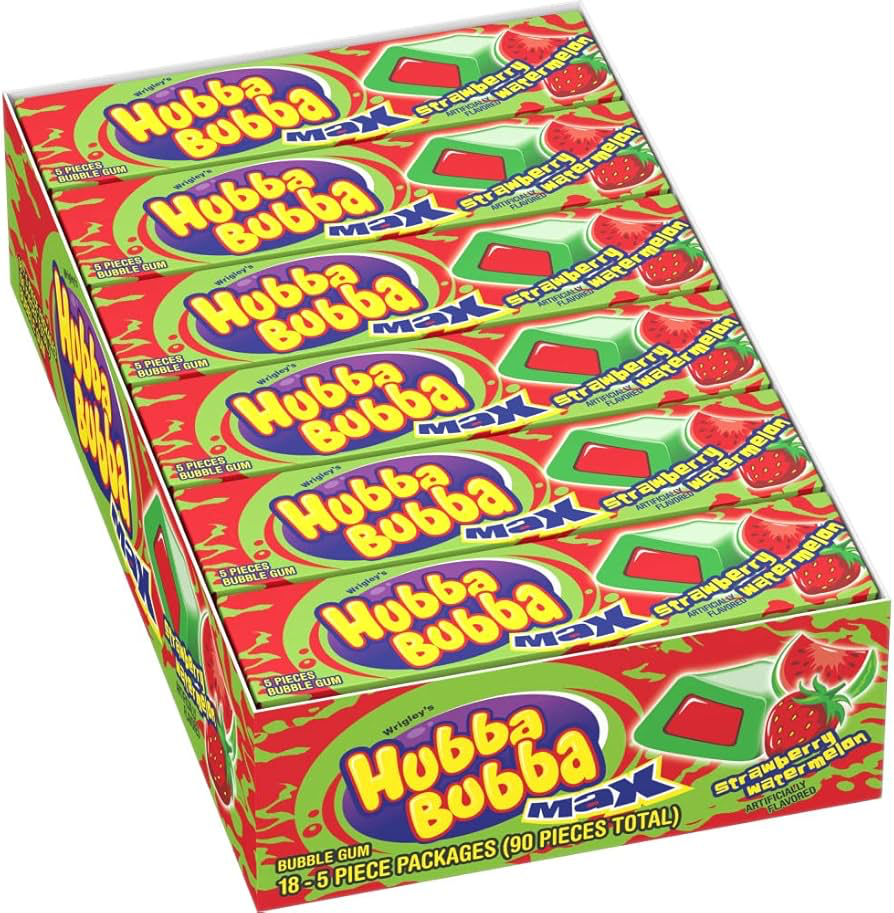 Hubba Bubba Max Sour Strawberry Watermelon 18x5pc