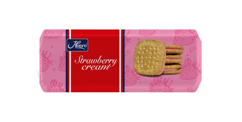 Henro Biscuit Strawberry Creams 12x150g