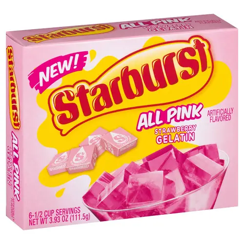 Starburst Gelatin All Pink Strawberry 12x3.94oz