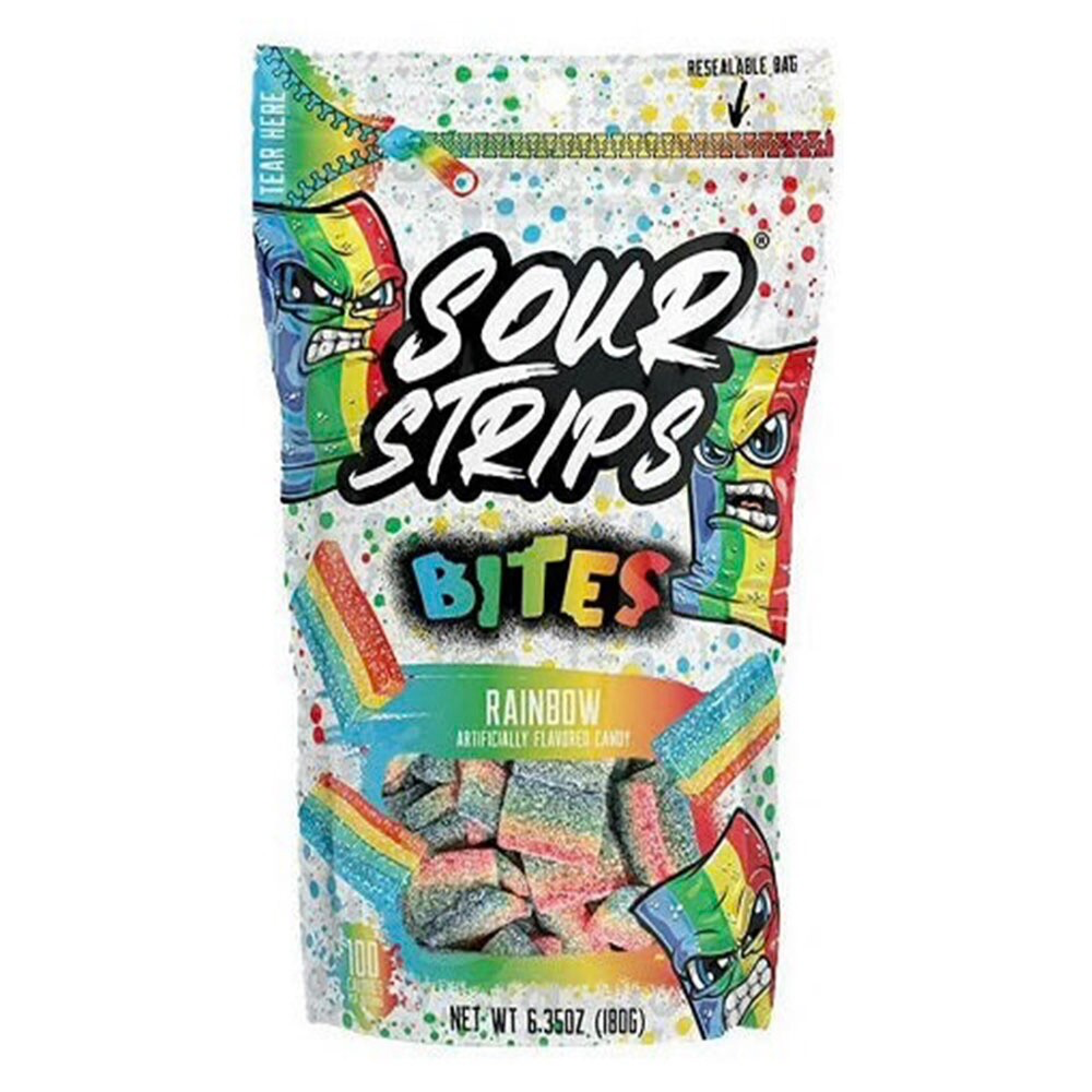 Sour Strips Bites Rainbow 10x6.35oz