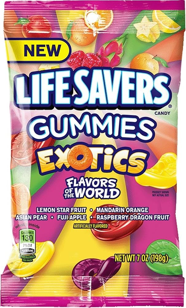 Life Savers Gummies Exotics Peg Bag 12x7oz
