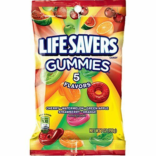 Life Savers 5 Flavour Gummi Peg Bag 12x7oz