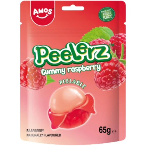Amos Peelerz Gummy Raspberry (Halal) 12x65g