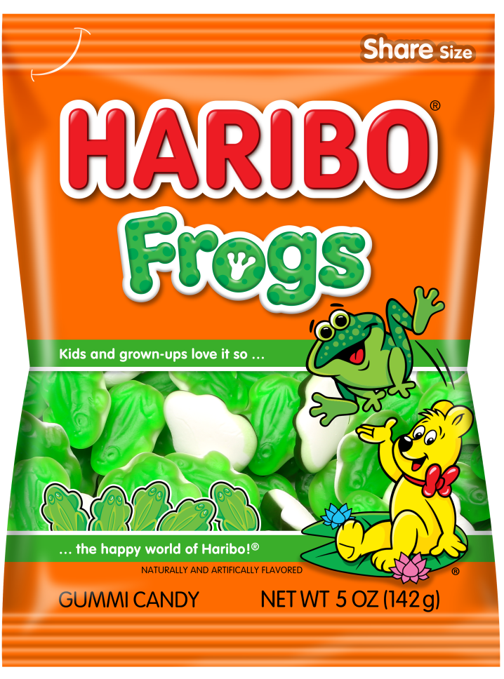 Haribo Frogs Peg Bag 12x142g (Expiry Apr'26)