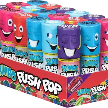 Bazooka Jumbo Push Pop Gummy Roll Candy 18x30g