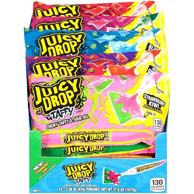 Bazooka Juicy Drop Taffy 16x67g