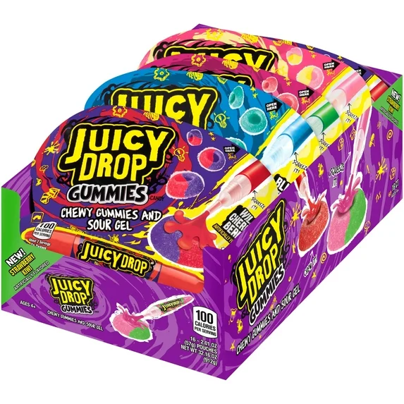 Bazooka Juicy Drop Gummies with Sour Gel 16x57g