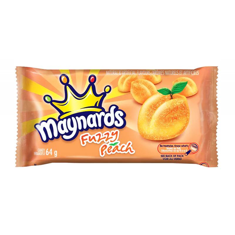 Maynards Fuzzy Peach Pouches 18x62g