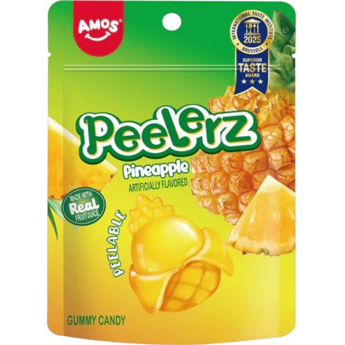 Amos Peelerz Gummy Pineapple Display Pack 12x65g