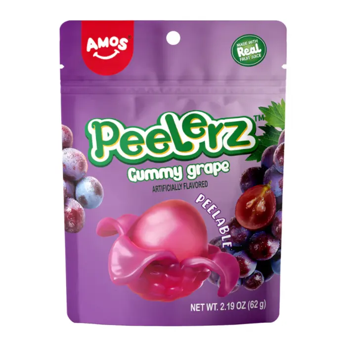 Amos Peelerz Gummy Grape Peg Bag 12x170g