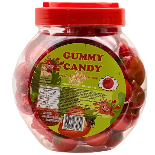 Gummy Candy Jar Strawberry 1x50pc