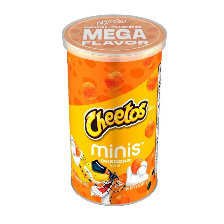 Cheetos Mellow Cheddar Hot Minis Small Canister 12x42.5g
