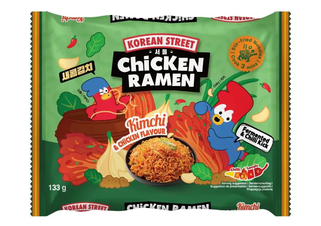 KOST Kimchi Chicken Flavour Stir Fried Noodle 24x133g
