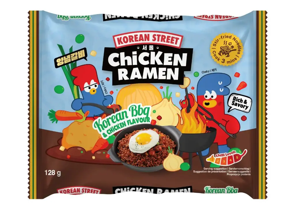 KOST Korean BBQ Chicken Flavour Stir Fried Noodle 24x128g