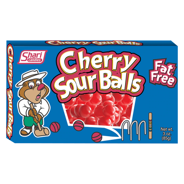 Shari Candies Cherry Sour Balls Theatre Box 12x85g