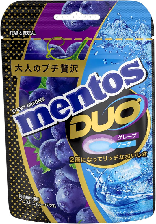 Kracie Mentos DUO Grape & Soda Bag 10x45g