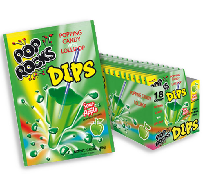 Pop Rocks Dips Sour Apple 18CT