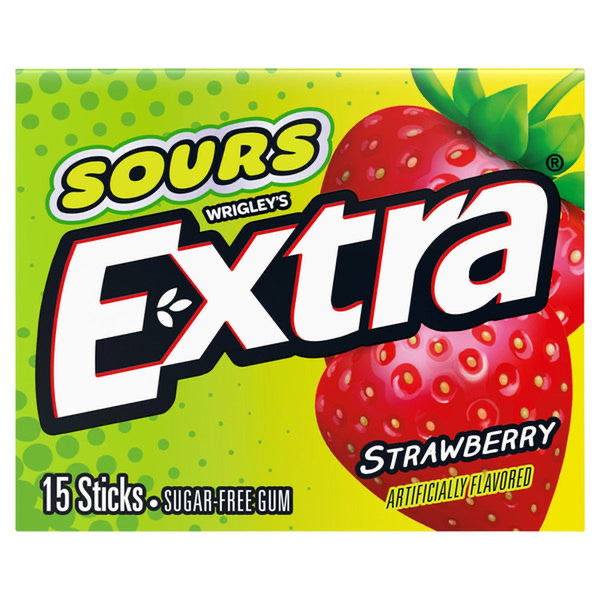 Extra Sour Strawberry Gum 10CT
