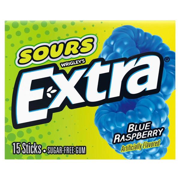 Extra Sour Blue Raspberry Gum 10CT