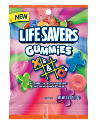 Life Savers Gummies X's & O's Peg Bag 12x130g