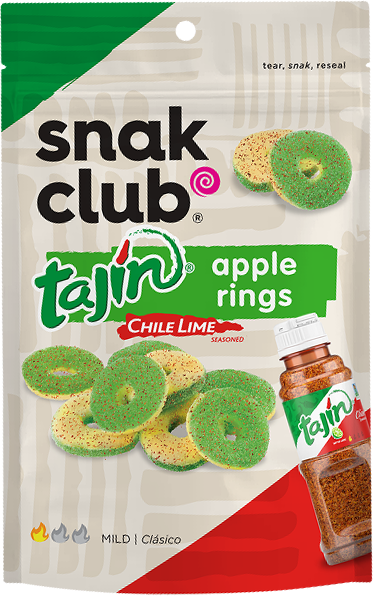 Snack Club Tajin Apple Rings Peg Bag 12x64g 