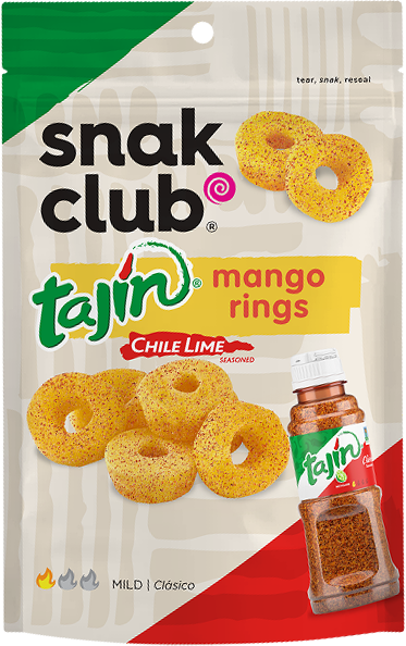 Snack Club Tajin Mango Rings Peg Bag 12x64g 