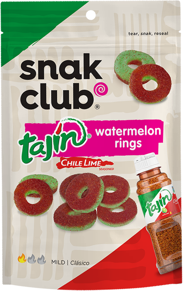 Snack Club Tajin Watermelon Rings Peg Bag 12x64g 