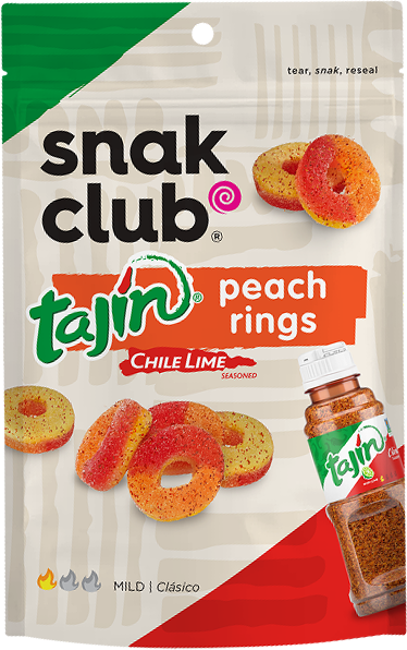 Snack Club Tajin Peach Rings Peg Bag 12x71g 