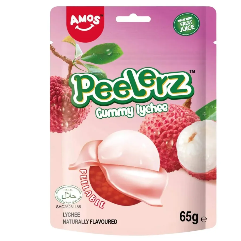 Amos Peelerz Lychee (Halal) 12x65g