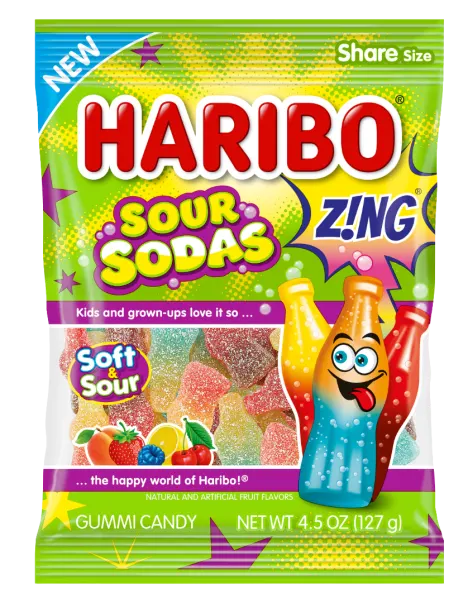 Haribo Zing Sour Sodas 12x127g
