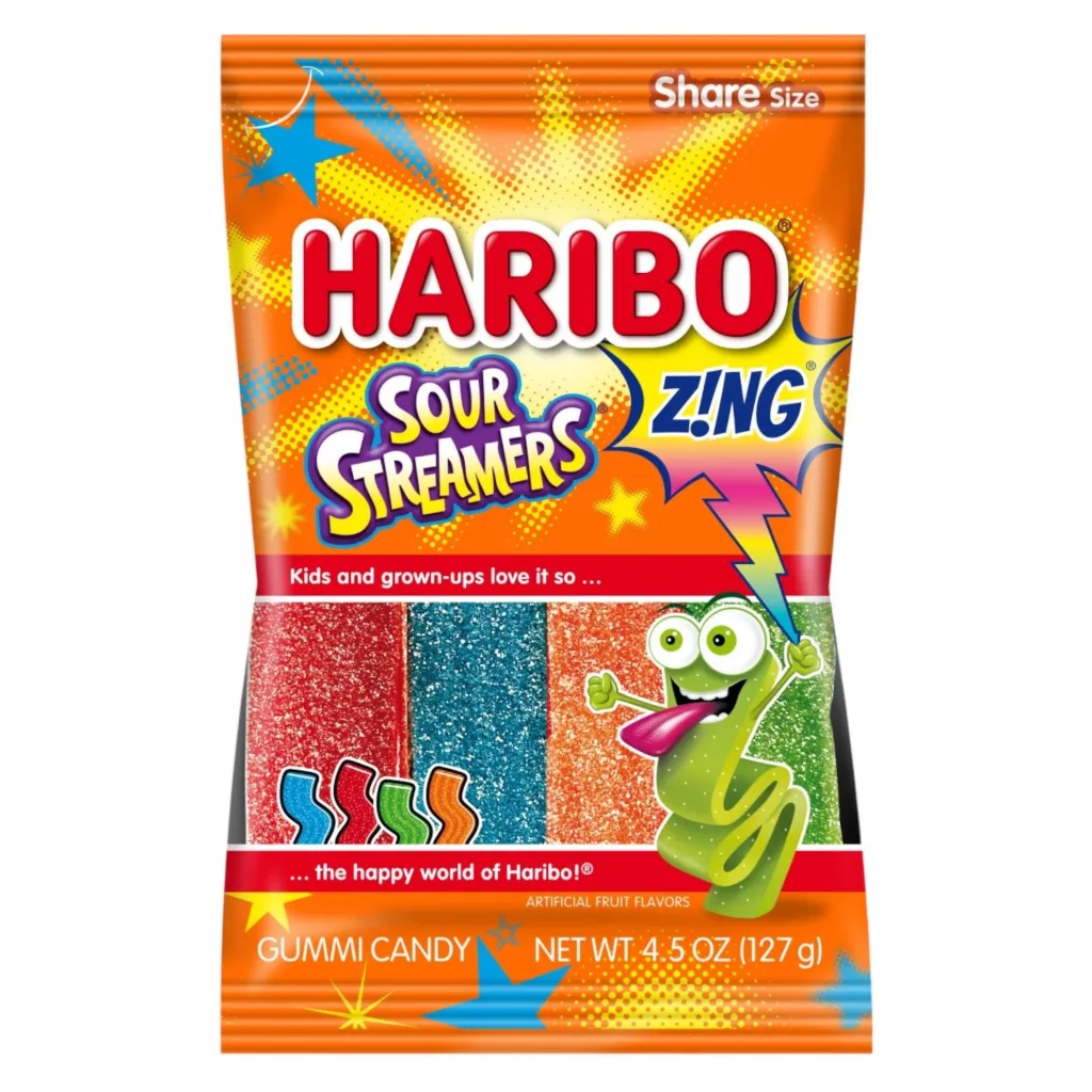 Haribo Zing Sour Streamers 12x141g (Expiry June'26)