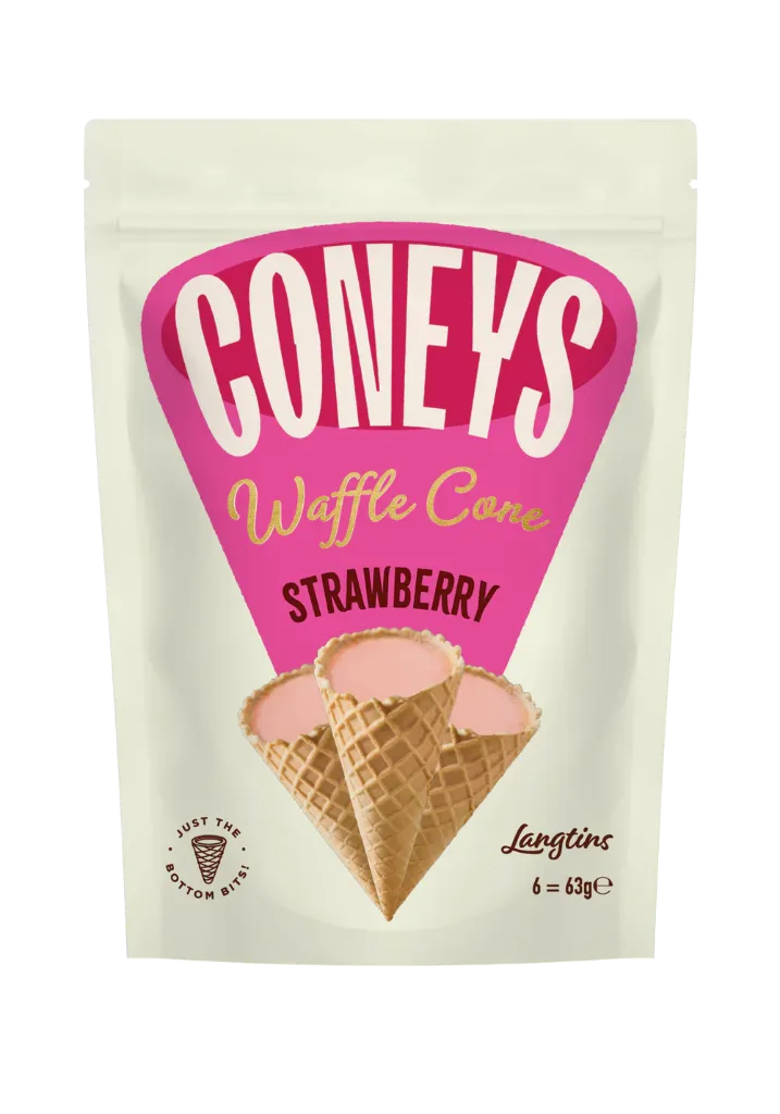 Coneys Strawberry Waffle Cones 12x63g