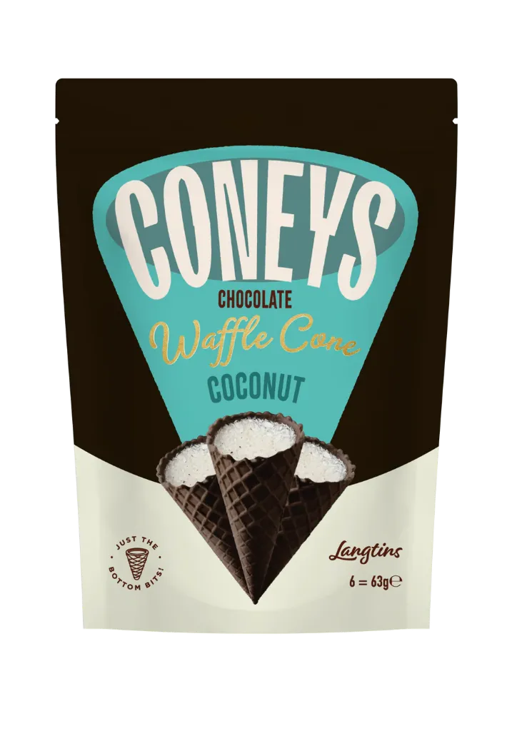 Coneys Chocolate Coconut Waffle Cones 12x63g