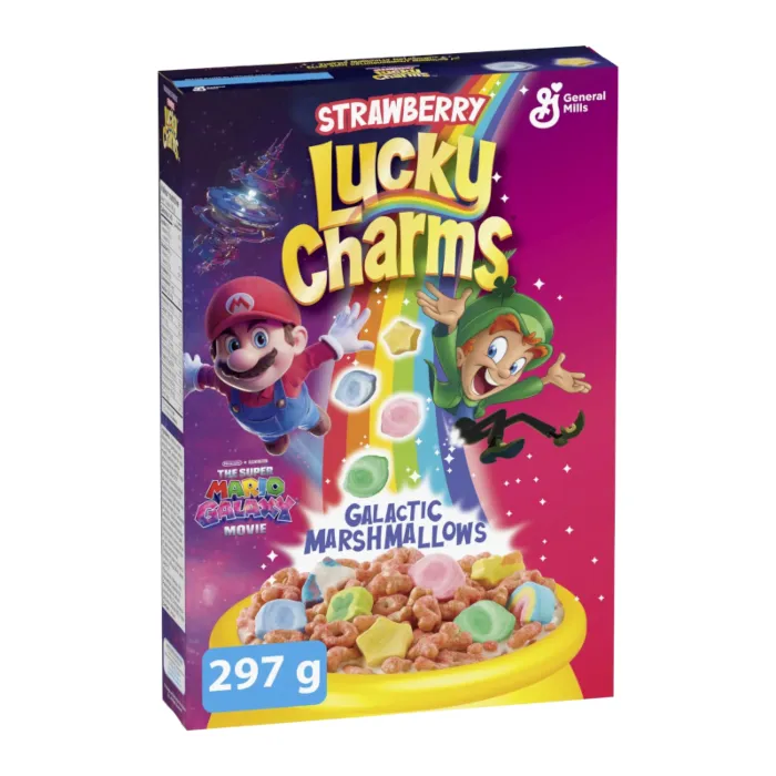 General Mills Lucky Charms x Super Mario Strawberry Galactic Marshmallows  Canadian - 12x297g